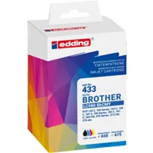 edding Tintenpatrone Kompatibel mit Brother LC-980 schwarz, cyan, magenta, gelb