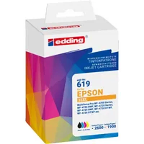 edding Tintenpatrone Kompatibel mit Epson 35XL schwarz, cyan, magenta, gelb