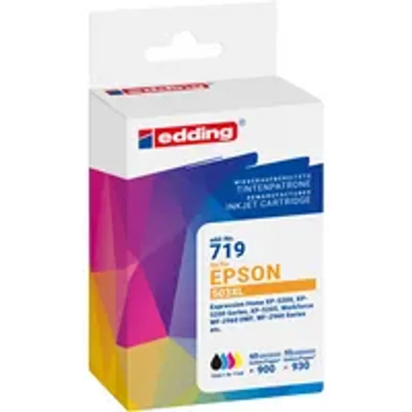 edding Tintenpatrone Kompatibel mit Epson 503XL schwarz, cyan, magenta, gelb