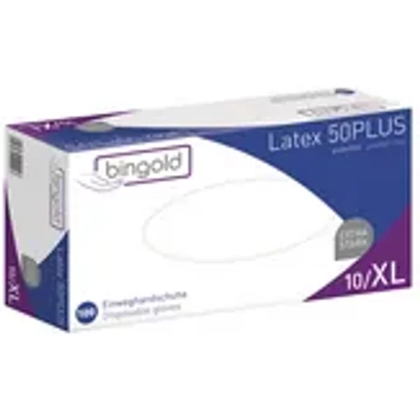 BINGOLD Einweghandschuhe Latex 50PLUS
