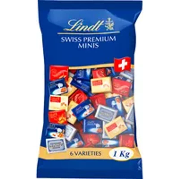 Lindt Schokolade Schokonaps Swiss Premium Minis 1.000 g/Pack.