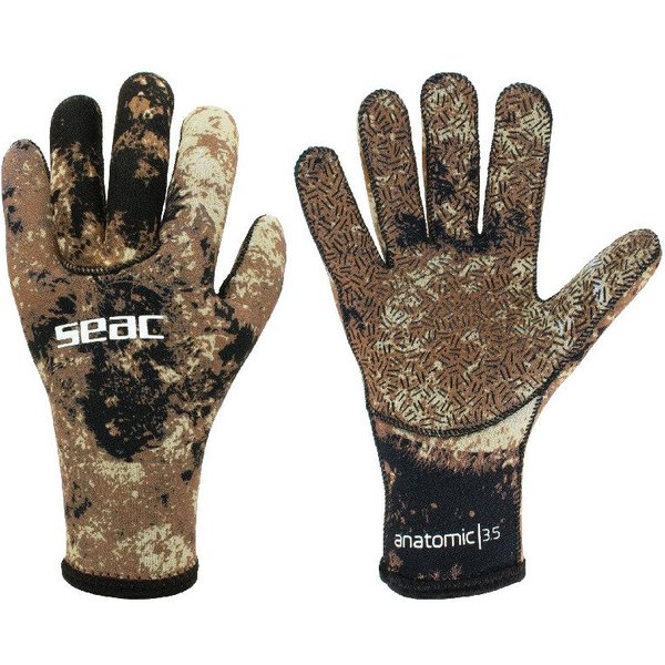 Gants De Chasse Sous-Marine Seac Camo 3,5 MM Marron-image