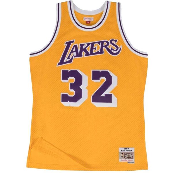 T-shirt Basket-ball de Mitchell & Ness La Lakers Magic Jhonson Yellow Homme