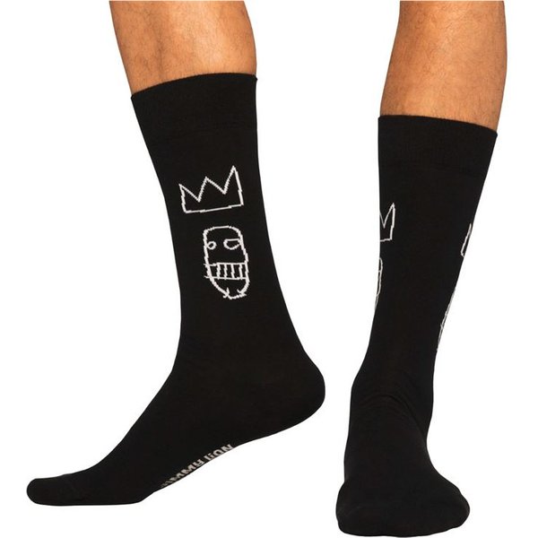 Chaussettes Jimmy Lion Basquiat Sugar Ray Robins Noir