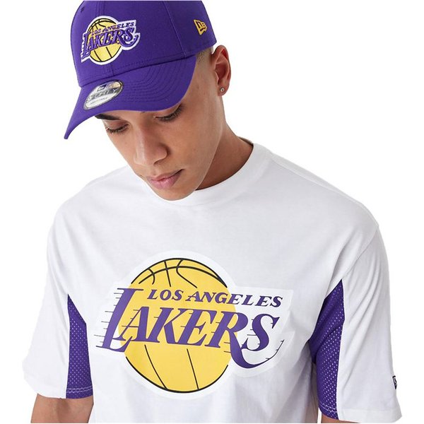 T-Shirt New Era Nba Panel Oversized La Lakers Blanc Homme-image