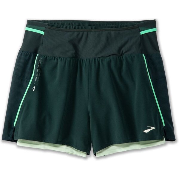 Pantalons de Running Brooks High Point 3" 2-en-1 2.0 Femme Vert