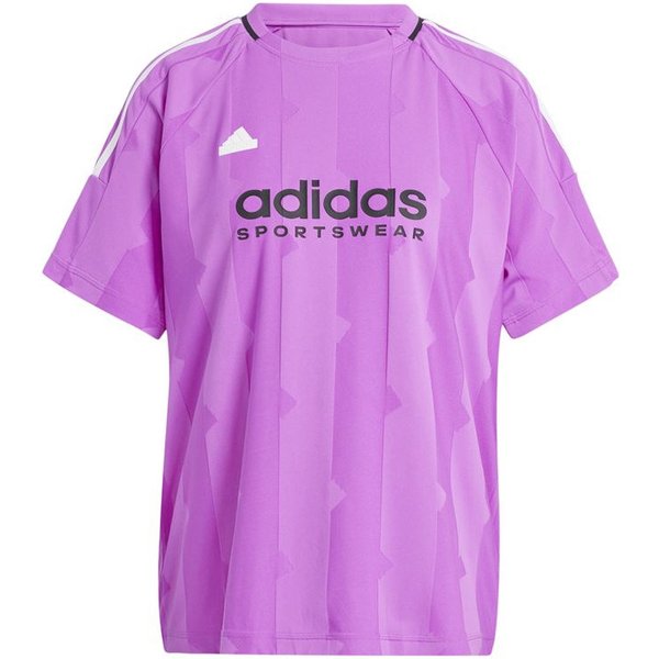 T-shirt adidas Femme Tiro Cut 3 Stripes Jacquard Boyfriend Purple