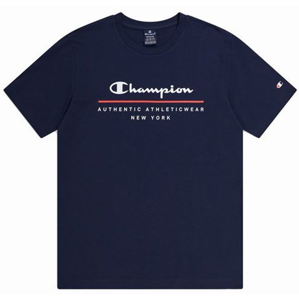 T-Shirt Champion Homme Col Ras Du Cou Bleu-image