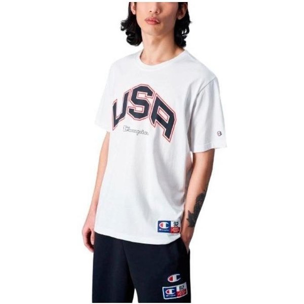 T-shirt Champion Homme Col ras du cou Blanc