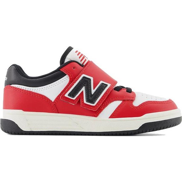Chaussures New Balance 480 HOOK & LOOP Rouge/Blanc Enfant