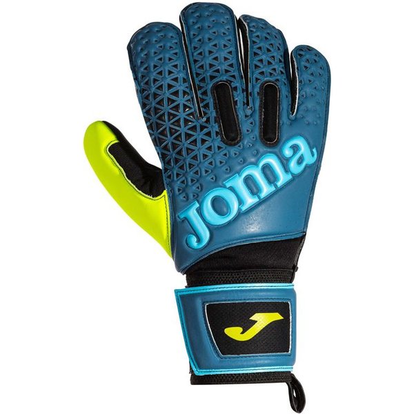 Football Joma Unisexe Gants de gardien de but Premier Bleu Noir Noir Jaune Fluorine