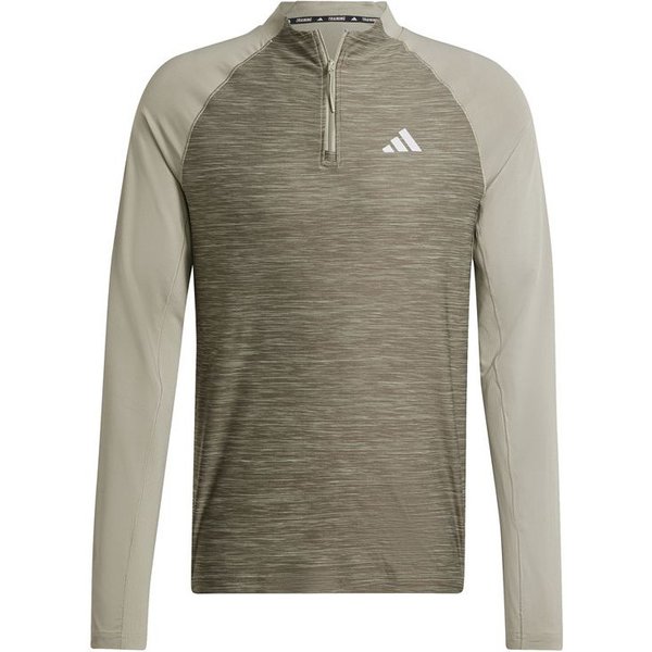 T-shirt Fitness Homme from Gym+ 3 Band 1/4Zip Brown