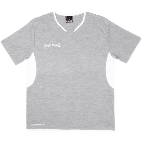 T-Shirt Basket-Ball Spalding Homme De Shooting Gris MéLange/Blanc-image