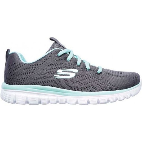 Chaussures Skechers Graceful-Get Connect Femme Charcoal Mesh / Green Trim