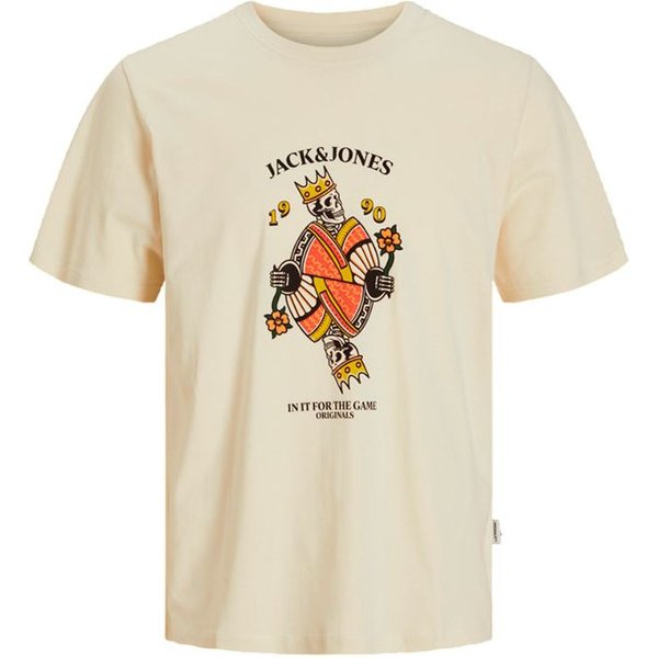 T-shirt Enfant Jack & Jones Joranatomy Skull Ss Crew Neck Sn Antique White