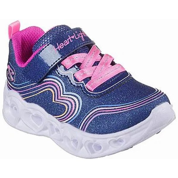 Chaussures Skechers Fille Lumières en forme de cœur - Bleu marine rétro