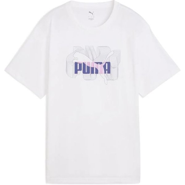 T-Shirt Femme Puma Graphics Stacked No. 1 Logo Relaxed White-image