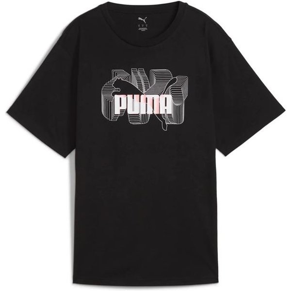 T-Shirt Femme Puma Graphics Stacked No. 1 Logo Relaxed Black-image