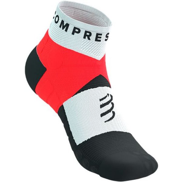 Chaussettes Running Trail Unisexe de Compressport Ultra Low Rouge/Blanc