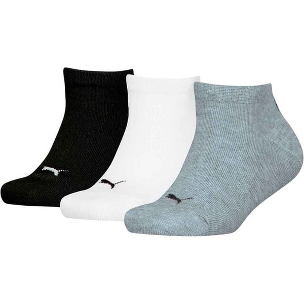 Chaussettes Puma Plain Sneaker Enfant Gris/Blanc/Noir Pack