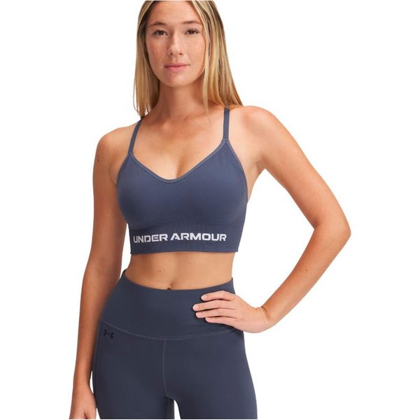 Brassiere de sport de Fitness Under Armour Vanish Seamless Low Femme Gris