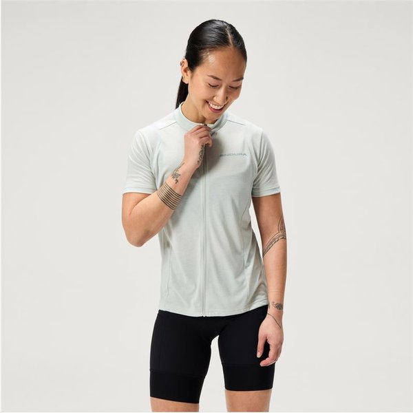 T-shirt de Cyclisme Endura Loop S/S Zipped Mgy Femme Mains Gris