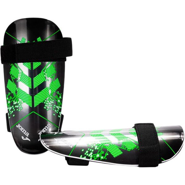 Protège-tibias de Football Joma Défense Noir Vert Fluo
