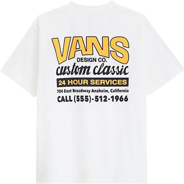 T-shirt Vans Shop Front Ss Homme Blanc/Soleil Jaune