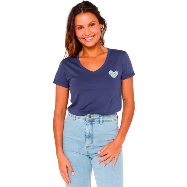 T-Shirt Rip Curl Heart V Neck Tee Femme Bleu Marine-image