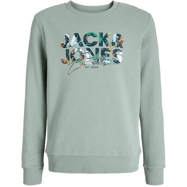 Sweat Jack and Jones Jjgeplas Crew Neck Enfant Iceberg Vert