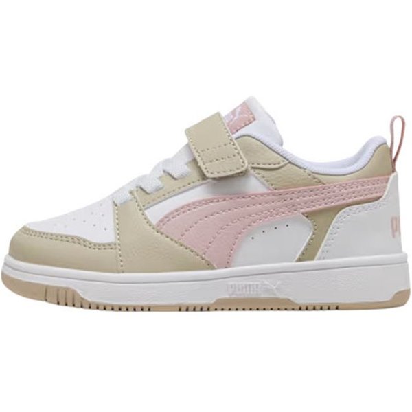Chaussures Puma Rebound V6 Low Enfant Blanc/Beige