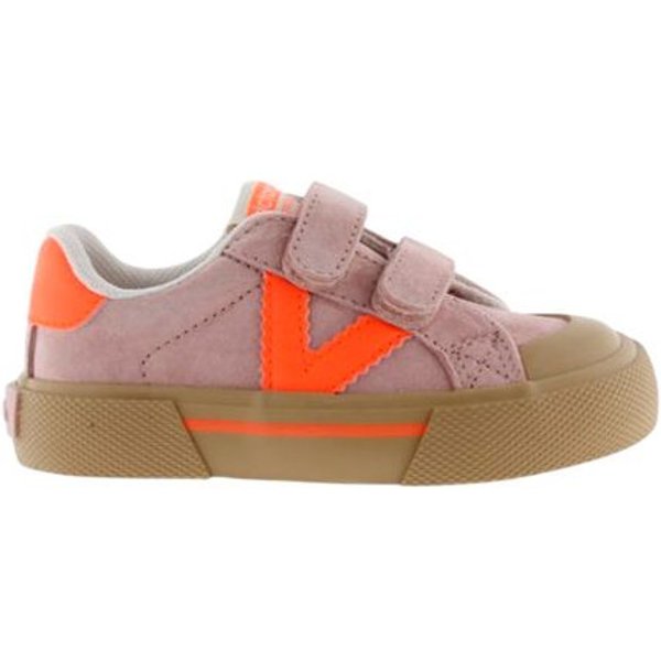 Chaussures Victoria Tribu Forme Large Daim Contraste Enfant Rose