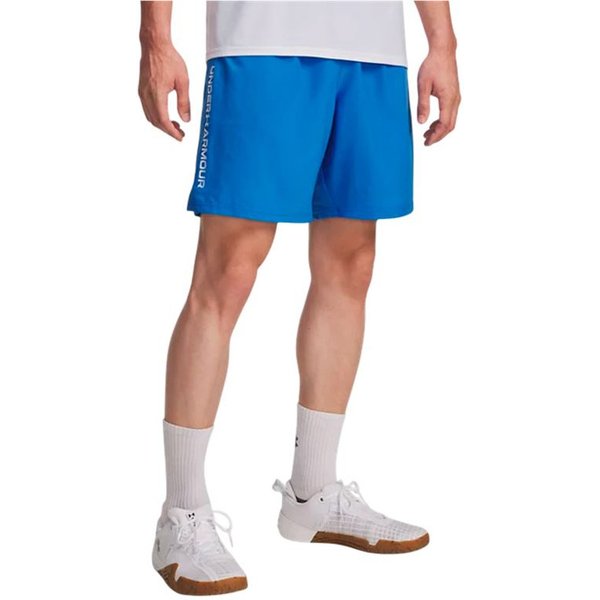 Pantalon de Fitness Under Armour Tech Woven Wordmark Short Homme Bleu