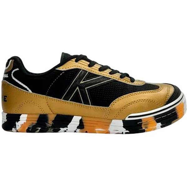Chaussures de Futsal Kelme Trueno Lace Enfant Ocre Métallique et Noir