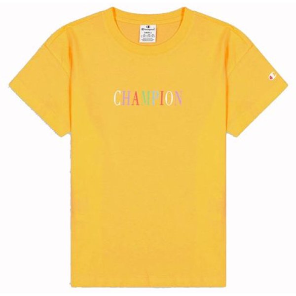 T-shirt Champion Crewneck Croptop Jaune Femme