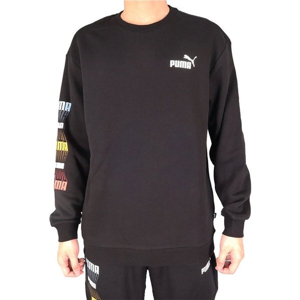 Sweat Puma Repeat Graphic Crew noir Homme