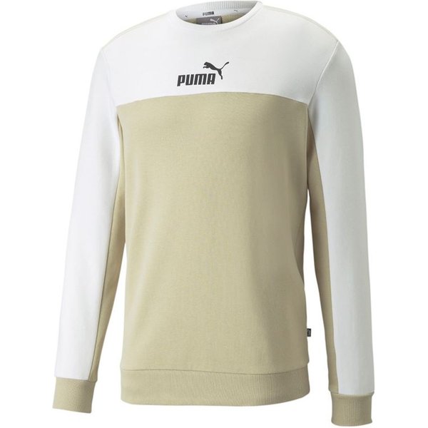 Sweat Puma ESS+ Block Crew M Blanc