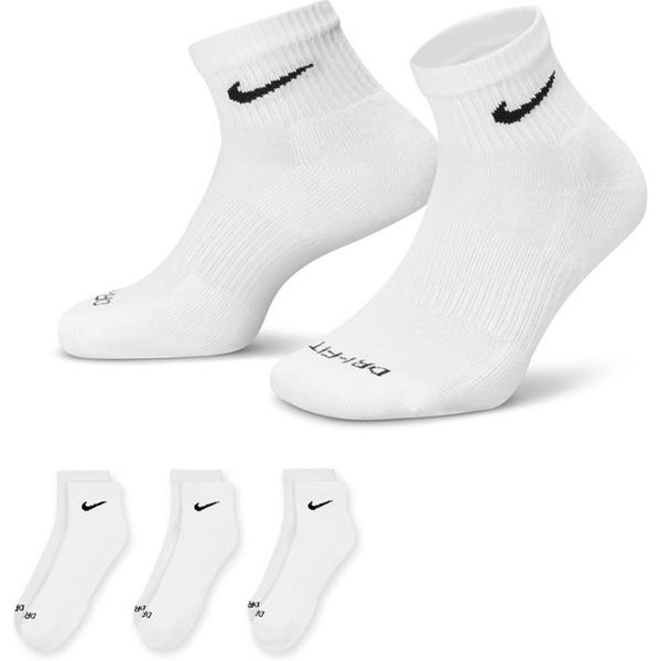 Chaussettes de Fitness Nike Everyday Plus Cushioned Ankle (3 Paires) Homme Blanc