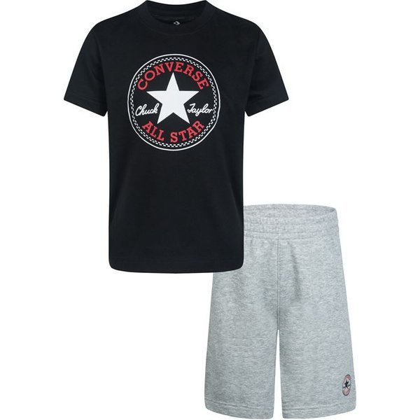 Ensemble Converse Core Tee & Ft Short Dk Grey/Black Enfant-image