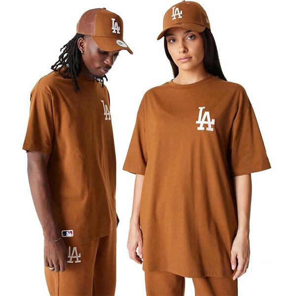 Maillot New Era League Essentials LA Dodgers Dk Beige Homme