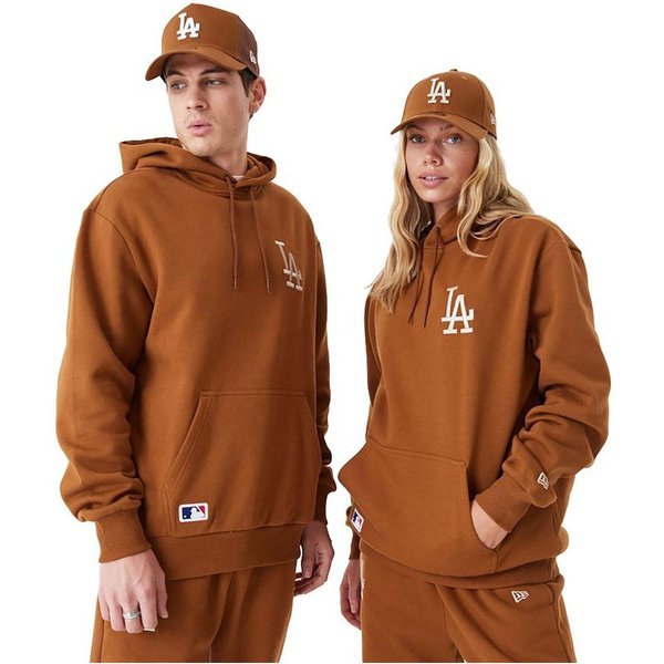 Sweatshirt New Era League Essentials LA Dodgers Dk Beige Homme