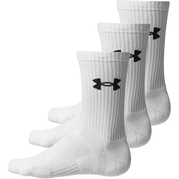Chaussettes Fitness Under Armour Performance Cotton 3P Crew Homme Blanches-image