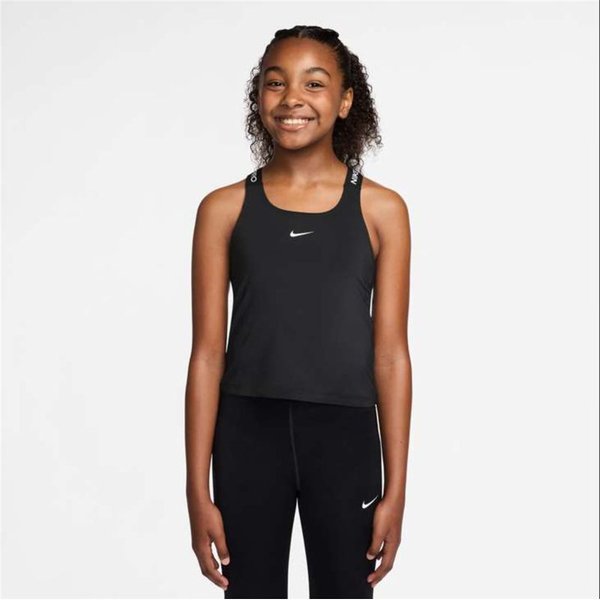 T-Shirt Nike Pro Dri-Fit Fitness Fille , Noir/Gris-image