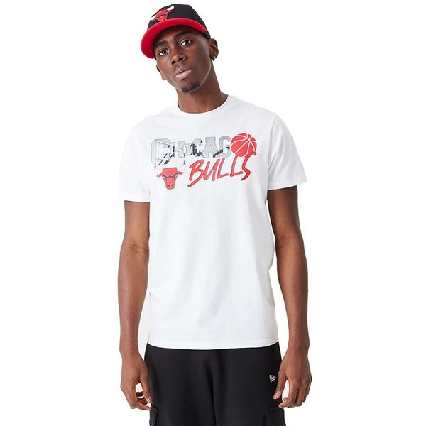 T-Shirt Blanc New Era Nba Chicago Bulls Homme-image