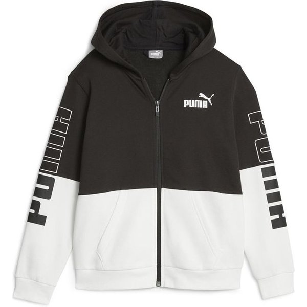 Veste Puma Power Colorblock Enfant noir et blanc
