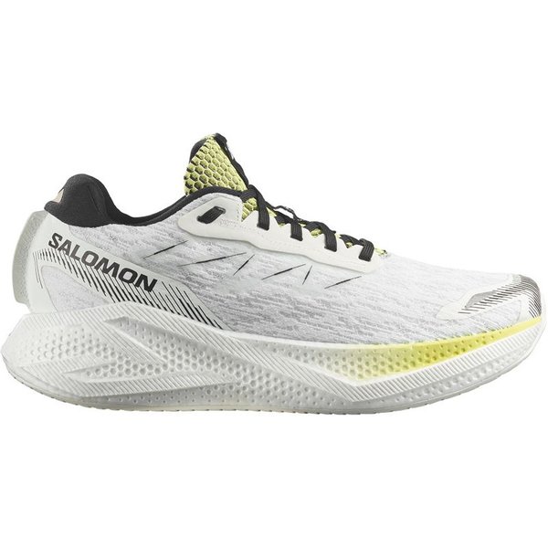 Chaussures Running Salomon Aero Glide 4 blanches/vert citron/noires Homme