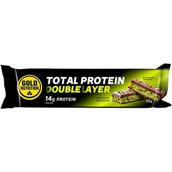 BoîTe De 10 Barres ProtéInéEs Gold Nutrition Total Protein Double Couche Chocolat/Pistache 50 G-image