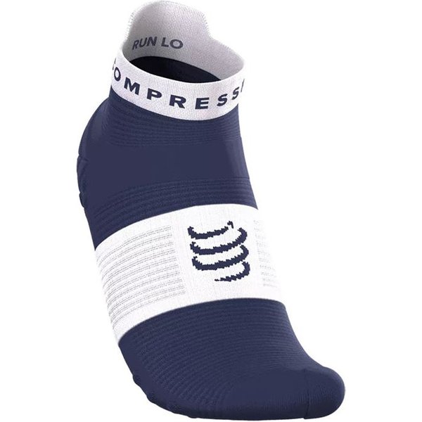 Chaussettes Running Unisexe Compressport Pro Racing V4.0 Low, Bleu Marine/Blanc-image