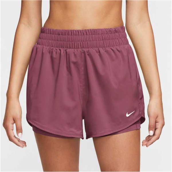 Pantalons Fitness 2 en 1 Nike One Dri-Fit taille haute 3" Femme rouge