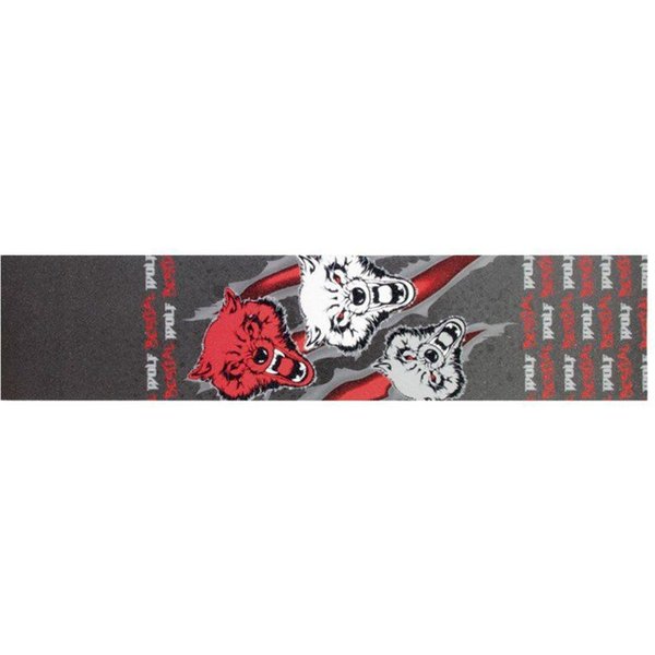 Grip personnalisé Bestial Wolf avec motif 3 loups. Pour trottinette.